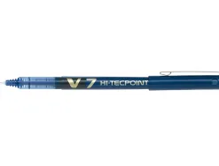 Stylo pilot v7 écriture moyenne 0.7mm clip métal encre liquide niveau visible pointe indéformable trait 0.5 mm col bleu