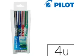 Stylo pilot v7 écriture moyenne 0.5mm clip métal encre liquide niveau visible pointe indéformable pochette 4 unités