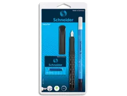 Stylo plume easy schneider bleu avec 1 effaceur et 5 cartouches standards