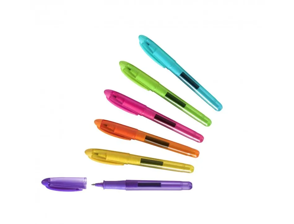 Stylo roller wonday rechargeable coloris assortis + 1 cartouche d'encre bleue