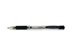 Stylo uniball signo broad encre gel pigmentée écriture large 0.8mm pointe 1mm grip caoutchouc rechargeable noir
