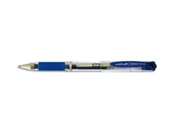 Stylo uniball signo broad encre gel pigmentée écriture large 0.8mm pointe 1mm grip caoutchouc rechargeable bleu