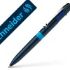 Stylo-bille 4 couleurs schneider take 4 medium viscoglide rechargeable clip metal corps plastique recycle