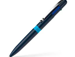 Stylo-bille 4 couleurs schneider take 4 medium viscoglide rechargeable clip metal corps plastique recycle