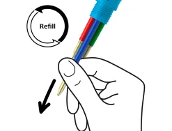 Stylo-bille 4 couleurs schneider take 4 medium viscoglide rechargeable clip metal corps plastique recycle