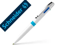Stylo-bille 4 couleurs schneider take 4 medium viscoglide rechargeable clip metal corps plastique recycle