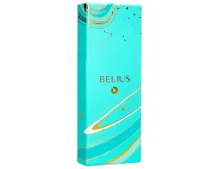 Stylo-bille belius aqua aluminium details et attributs or encre bleue coloris turquoise dans coffret cadeau
