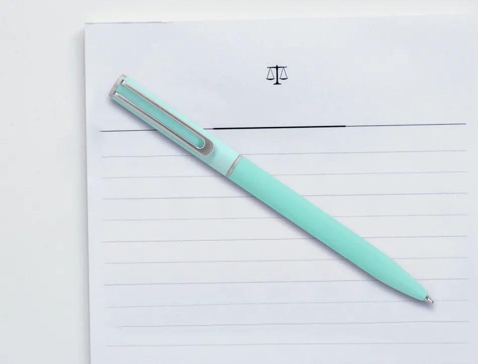 Stylo-bille belius bari pointe 1 mm encre bleu coloris bleu pastel boite cadeau de 2 u