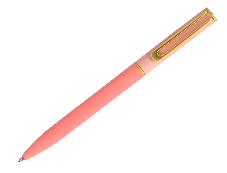 Stylo-bille belius bari pointe 1 mm encre bleu coloris rose pastel boite cadeau de 2 u