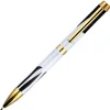 Stylo-bille belius b&w aluminium attributs or encre bleue coloris noir zebrures blanches dans coffret cadeau