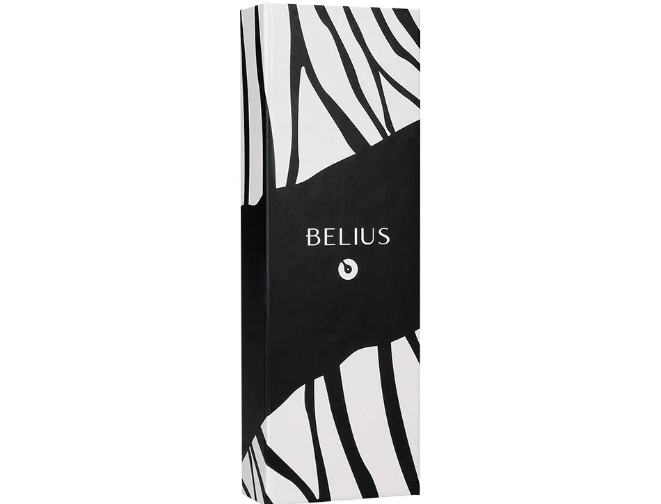 Stylo-bille belius b&w aluminium attributs or encre bleue coloris noir zebrures blanches dans coffret cadeau
