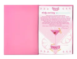 Stylo-bille belius cocktails cosmopolitan aluminium encre bleue relief rose argente boite design