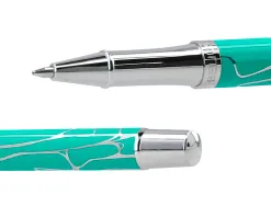 Stylo-bille belius cocktails mojito aluminium encre bleue relief vert argente boite design