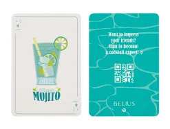 Stylo-bille belius cocktails mojito aluminium encre bleue relief vert argente boite design