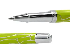 Stylo-bille belius cocktails margarita aluminium encre bleue relief vert lime argente boite design