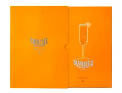 Stylo-bille belius cocktails mimosa aluminium encre bleue relief orange argente boite design