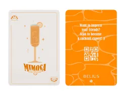 Stylo-bille belius cocktails mimosa aluminium encre bleue relief orange argente boite design
