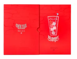 Stylo-bille belius cocktails bloody mary aluminium encre bleue relief rouge argente boite design