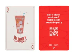 Stylo-bille belius cocktails bloody mary aluminium encre bleue relief rouge argente boite design