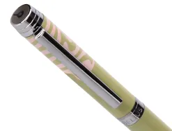Stylo-bille belius ink dreams aluminium attributs argent encre bleue coloris vert matcha ondulations rose coffret cadeau