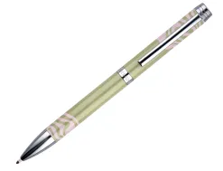 Stylo-bille belius ink dreams aluminium attributs argent encre bleue coloris vert matcha ondulations rose coffret cadeau