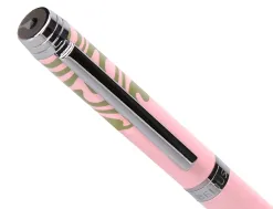 Stylo-bille belius ink dreams aluminium attributs argent encre bleue coloris rose ondulations vert matcha coffret cadeau