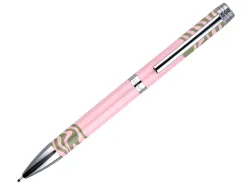 Stylo-bille belius ink dreams aluminium attributs argent encre bleue coloris rose ondulations vert matcha coffret cadeau