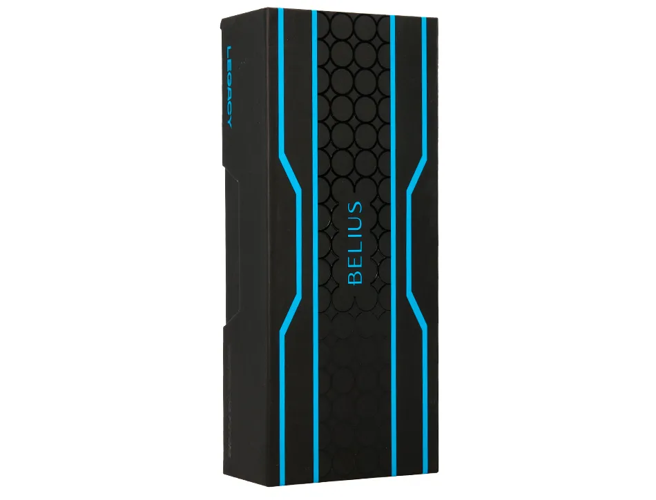 Stylo-bille belius legacy aluminium encre bleue design cercles bleux corps noir boite design
