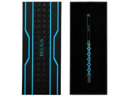 Stylo-bille belius legacy aluminium encre bleue design cercles bleux corps noir boite design