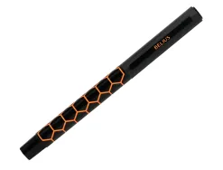Stylo-bille belius legacy aluminium encre bleue design hexagone orange corps noir boite design