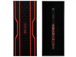 Stylo-bille belius legacy aluminium encre bleue design triangle rouge corps noir boite design