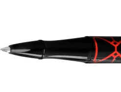 Stylo-bille belius legacy aluminium encre bleue design triangle rouge corps noir boite design