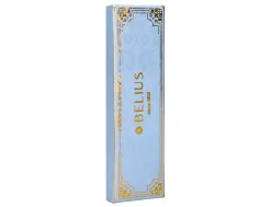 Stylo-bille belius macaron bliss hexagonal aluminium details et attributs or encre bleue coloris bleu coffret cadeau