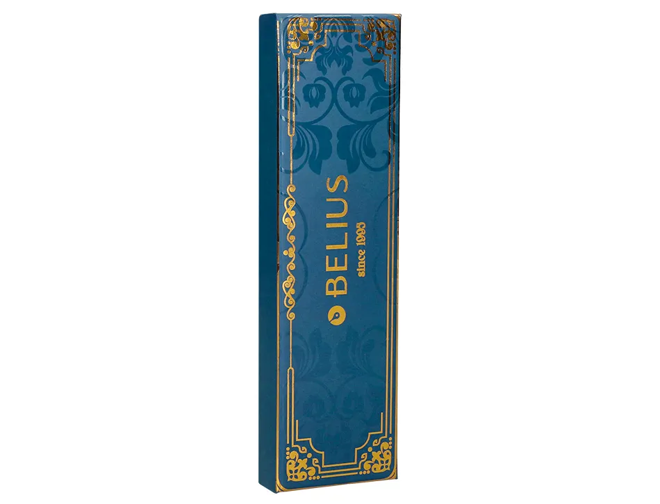 Stylo-bille belius macaron bliss hexagonal aluminium details et attributs or encre bleue col. bleu/rose coffret cadeau