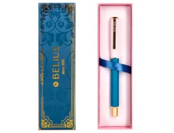 Stylo-bille belius macaron bliss hexagonal aluminium details et attributs or encre bleue col. bleu/rose coffret cadeau