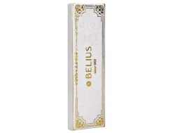 Stylo-bille belius macaron bliss hexagonal aluminium details et attributs or encre bleue coloris blanc coffret cadeau