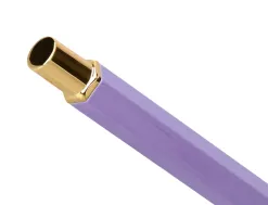 Stylo-bille belius macaron bliss hexagonal aluminium details et attributs or encre bleue coloris mauve coffret cadeau