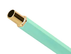 Stylo-bille belius macaron bliss hexagonal aluminium details et attributs or encre bleue coloris vert coffret cadeau