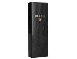 Stylo-bille belius neptuno corps aluminium texture wavy encre bleue coloris noir boite design