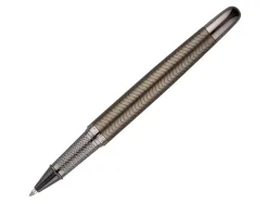Stylo-bille belius neptuno aluminium texture ondulee attributs gun encre bleue coloris kaki dans coffret cadeau