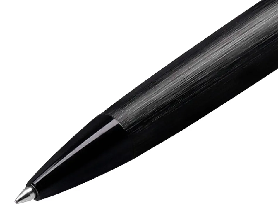 Stylo-bille belius origen aluminium brosse encre bleue coloris noir dans coffret cadeau
