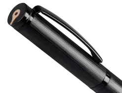 Stylo-bille belius origen aluminium brosse encre bleue coloris noir dans coffret cadeau