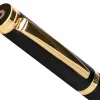 Stylo-bille belius passion aluminium brosse attributs or encre bleue coloris noir dans coffret cadeau