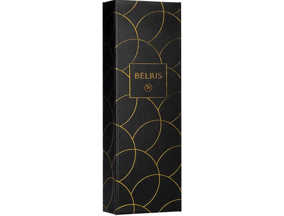 Stylo-bille belius passion aluminium brosse attributs or encre bleue coloris noir dans coffret cadeau