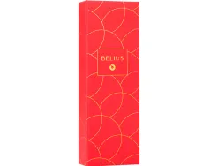 Stylo-bille belius passion aluminium brosse attributs or encre bleue coloris rouge dans coffret cadeau