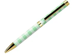 Stylo-bille belius picnic aluminium encre bleue coloris vert dore boite design