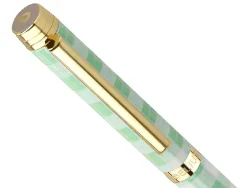 Stylo-bille belius picnic aluminium encre bleue coloris vert dore boite design