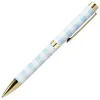 Stylo-bille belius picnic aluminium encre bleue coloris bleu ciel dore boite design