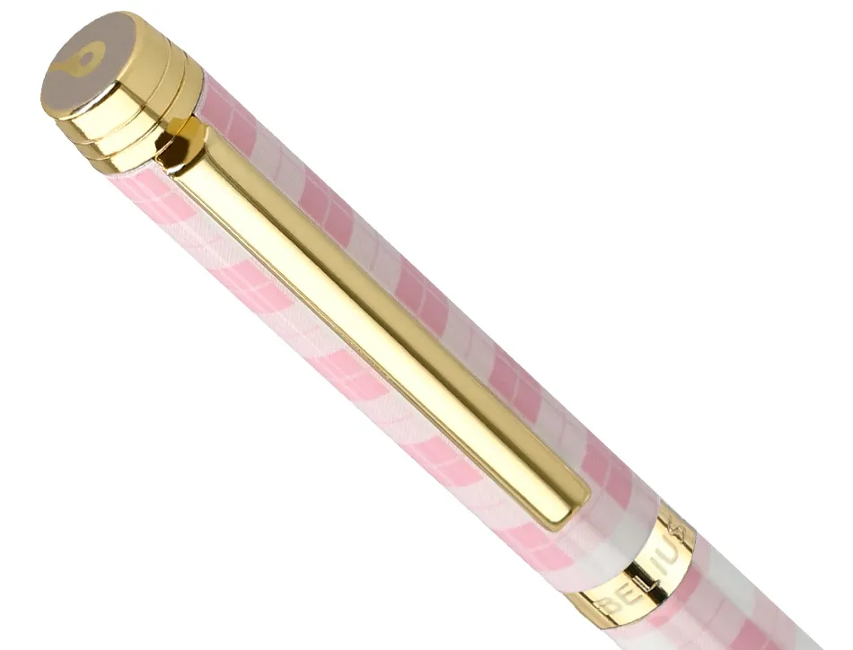 Stylo-bille belius picnic aluminium encre bleue coloris rose dore boite design