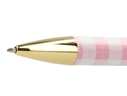Stylo-bille belius picnic aluminium encre bleue coloris rose dore boite design